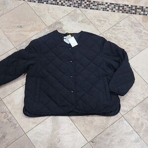 a new day Black Quilted Bomber Jacket